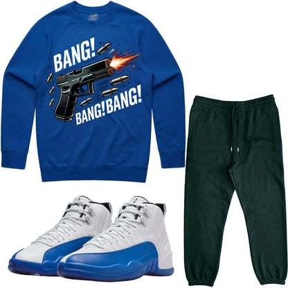 Blueberry 12s Sneaker Outfit - Sweater & Jogger Sweat Suit - Bang!