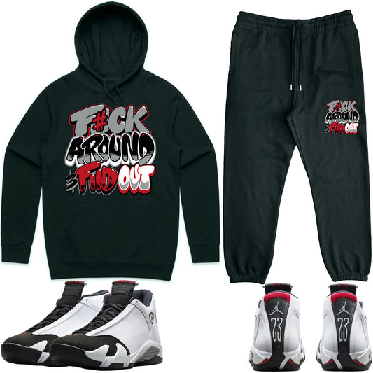 Black Toe 14s Sneaker Outfit - Hoodie & Jogger Sweat Suit - F#ck