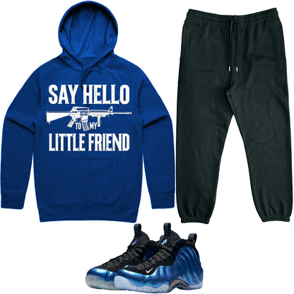 International Blue Royal Foamposite Sneaker Outfit - Hoodie & Jogger Sweat Suit - Little Friend