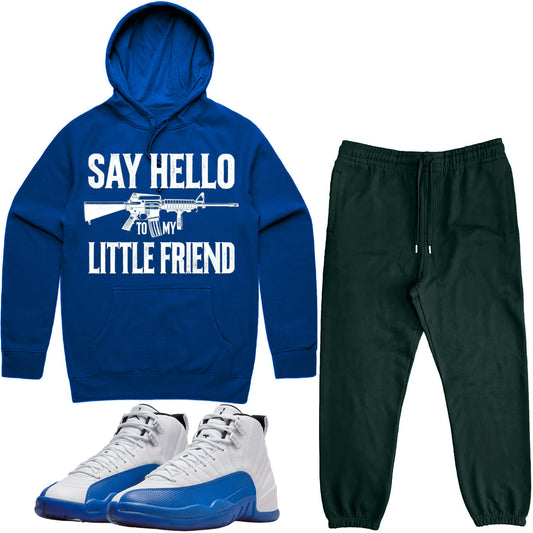 Blueberry 12s Sneaker Outfit - Hoodie & Jogger Sweat Suit - Little Friend