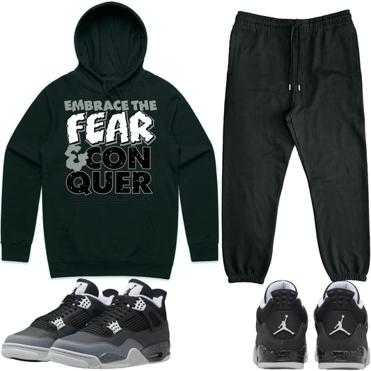 Fear 4s Sneaker Outfit - Hoodie & Jogger Sweat Suit - Embrace Fear