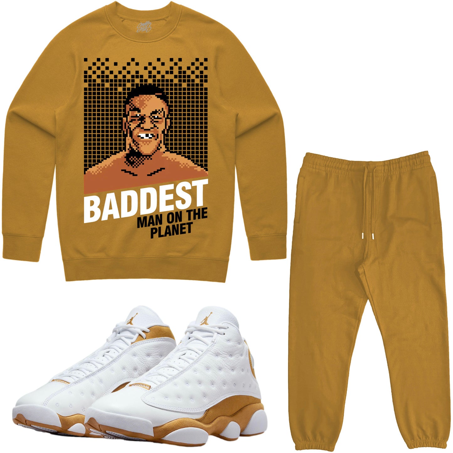 Wheat 13s Sneaker Outfit - Sweater & Jogger Sweat Suit - Baddest