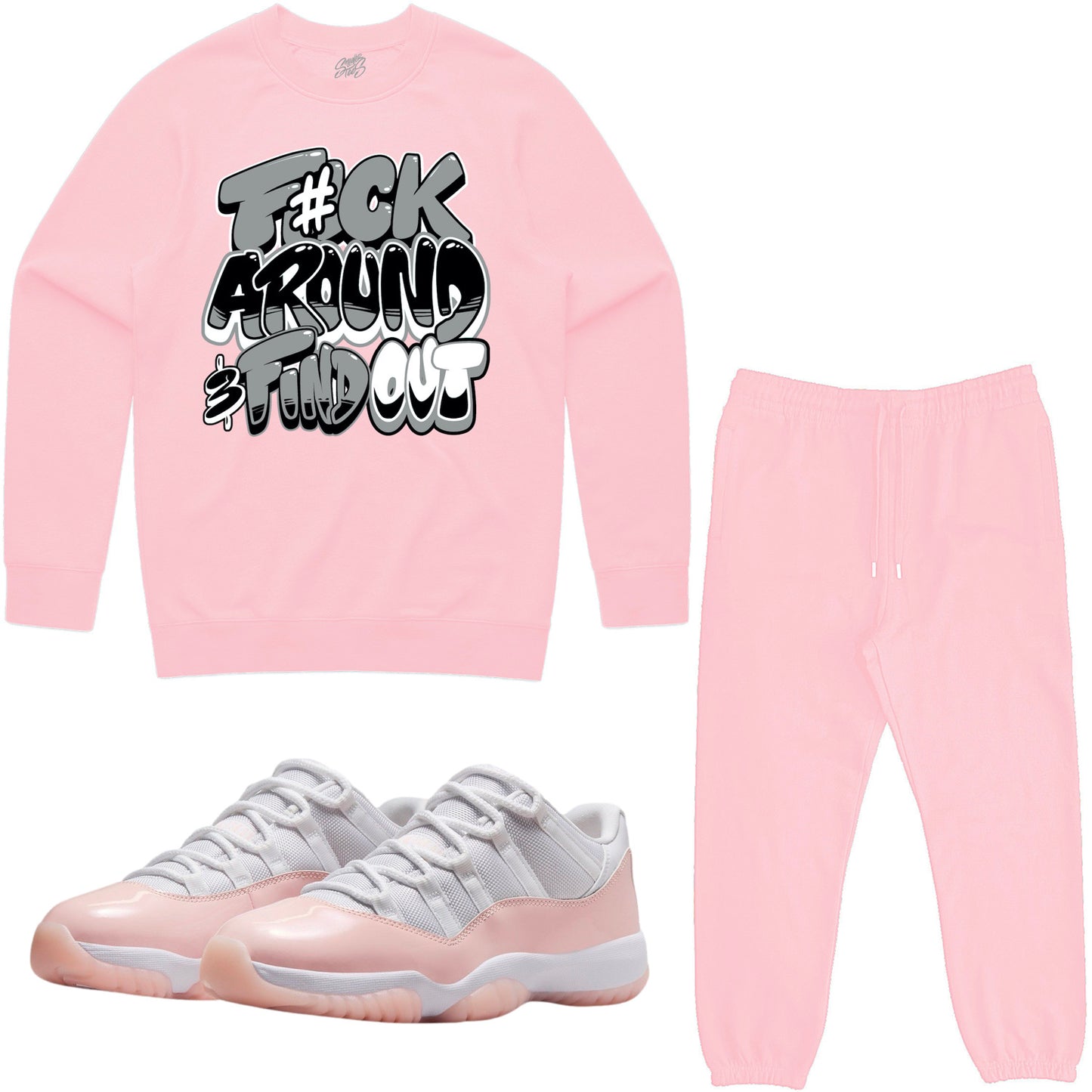 Legend Pink Low 11s Sneaker Outfit - Sweater & Jogger Sweat Suit - F#ck