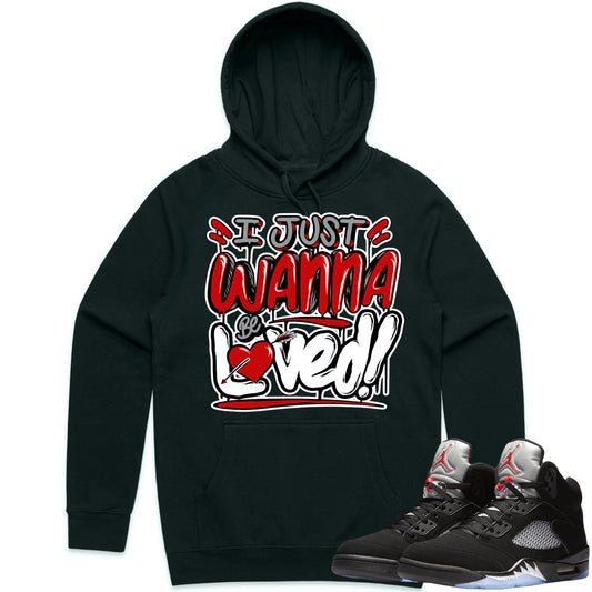 Black Metallic 5s Hoodie to Match - Jordan 5 Sneaker Tees - Loved