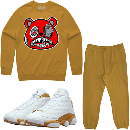 Wheat 13s Sneaker Outfit - Sweater & Jogger Sweat Suit - Money Talks Baws