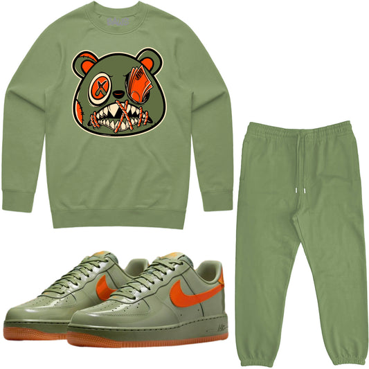 Air Force One Wet Putty Sneaker Outfit - Sweater & Jogger Sweat Suit - Money Talks Baws