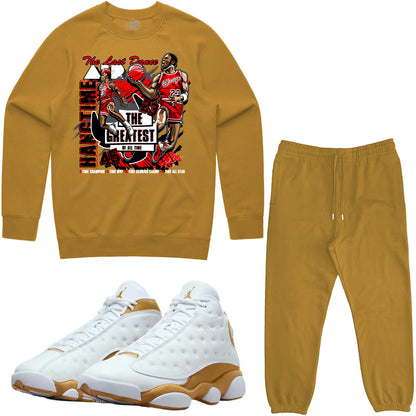 Wheat 13s Sneaker Outfit - Sweater & Jogger Sweat Suit - Hangtime