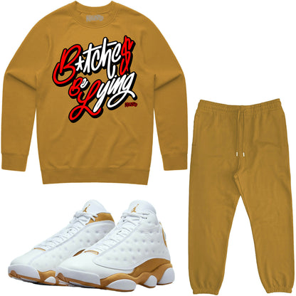 Wheat 13s Sneaker Outfit - Sweater & Jogger Sweat Suit - BBL