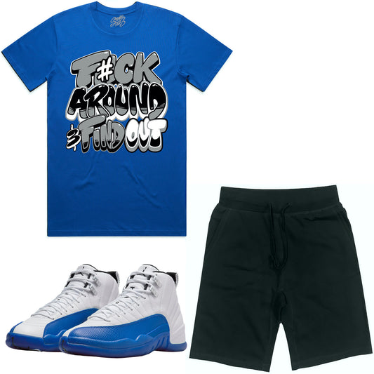 Blueberry 12s Sneaker Outfit - Shirt and Shorts - F#ck