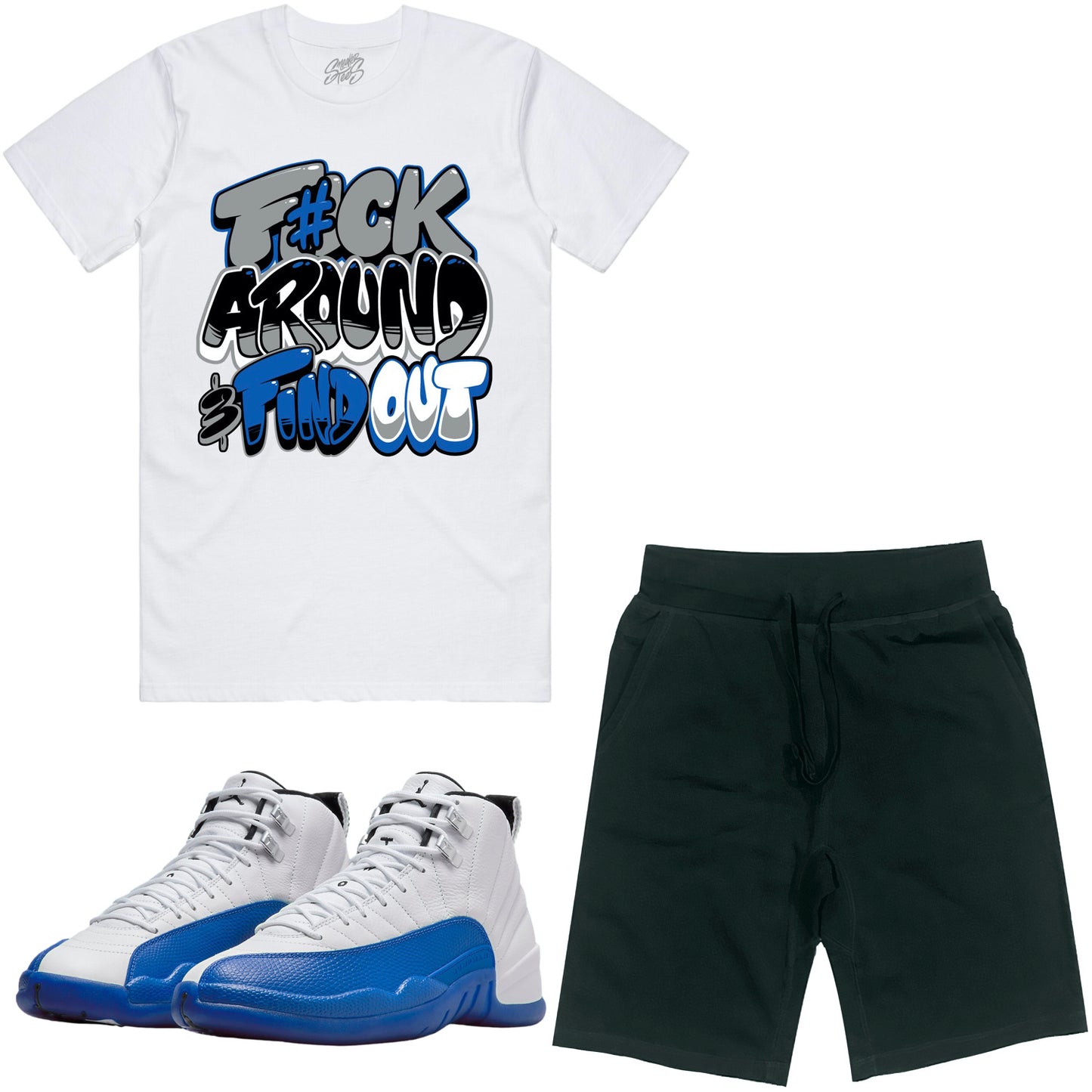 Blueberry 12s Sneaker Outfit - Shirt and Shorts - F#ck