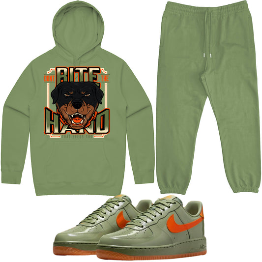 Air Force One Wet Putty Sneaker Outfit - Hoodie & Jogger Sweat Suit - Dont Bite