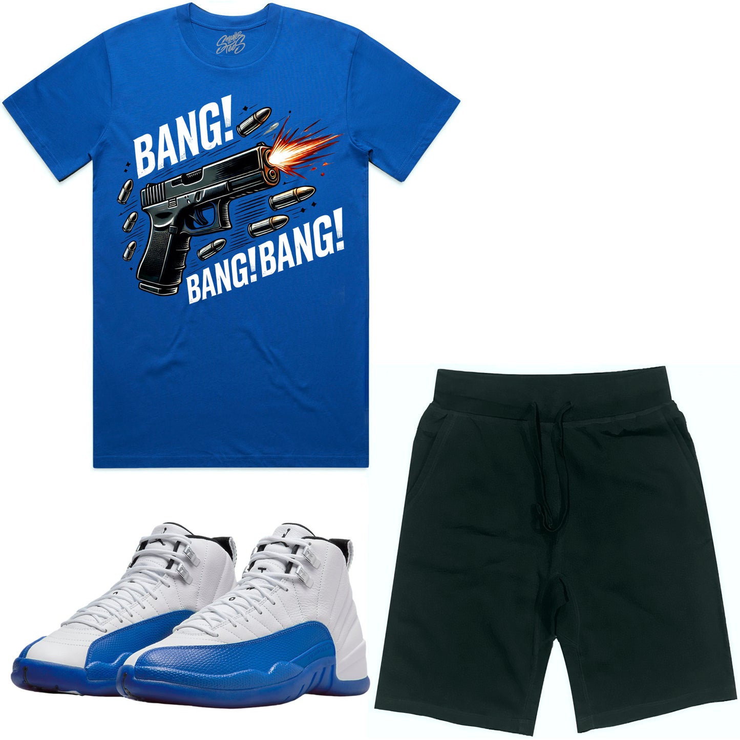 Blueberry 12s Sneaker Outfit - Shirt and Shorts - Bang!