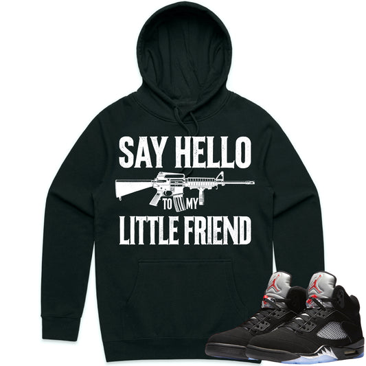 Black Metallic 5s Hoodie to Match - Jordan 5 Sneaker Tees - Little Friend