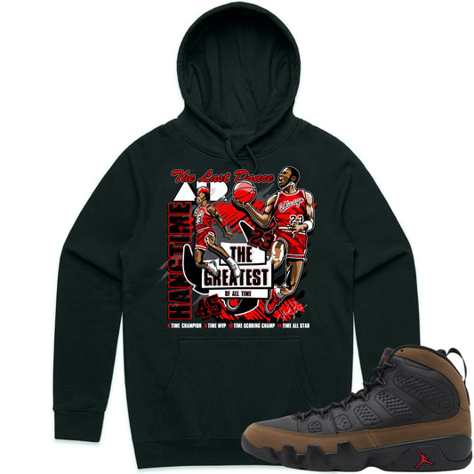 Olive 9s Hoodie to Match - Jordan 9 Sneaker Tees - Hangtime