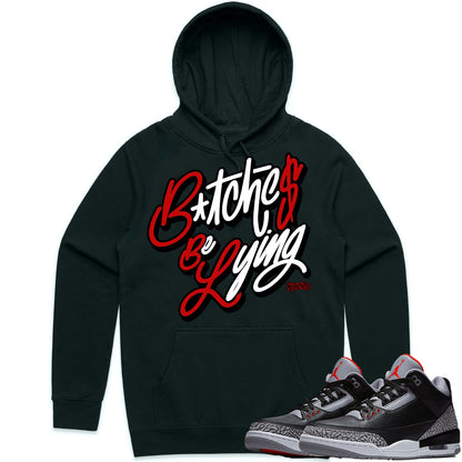 Black Cement 3s Hoodie to Match - Jordan 3 Sneaker Tees - BBL