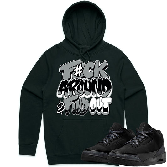 Black Cat 3s Hoodie to Match - Jordan 3 Sneaker Tees - F#ck