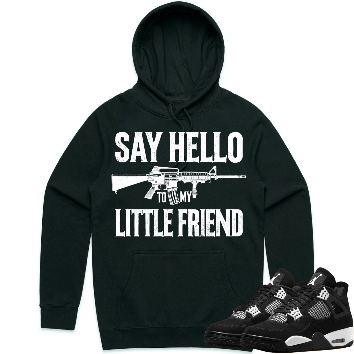 White Thunder 4s Hoodie to Match - Jordan 4 Sneaker Tees - Little Friend