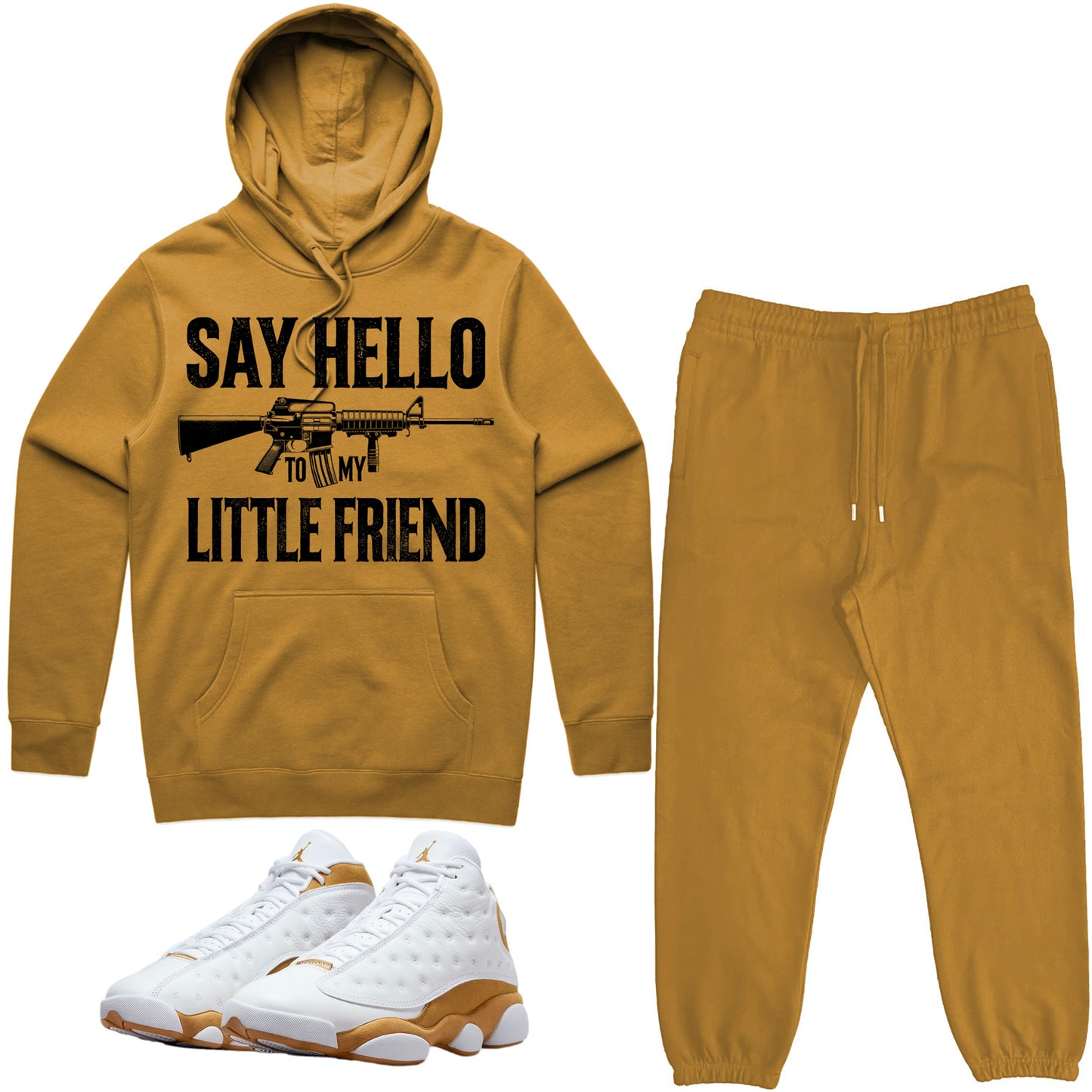 Wheat 13s Sneaker Outfit - Hoodie & Jogger Sweat Suit - Little Friend