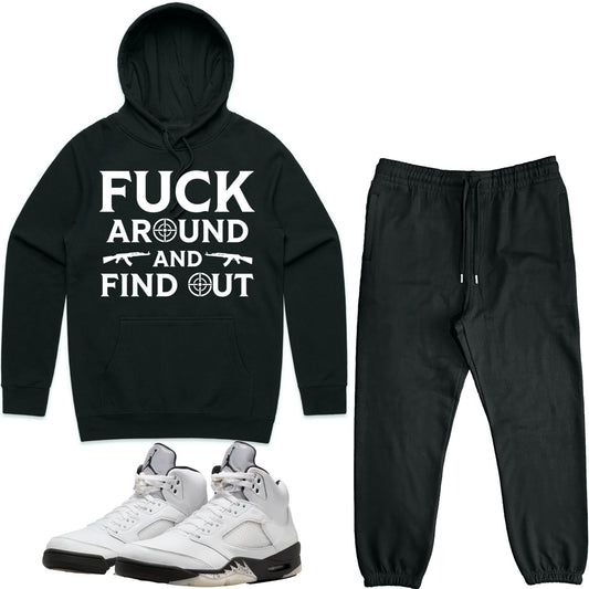 Jordan 5 Reverse Metallic 5s Sneaker Outfit - Hoodie & Jogger Sweat Suit - FAK47