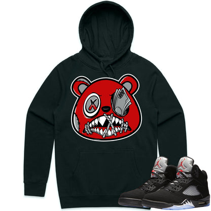 Black Metallic 5s Hoodie to Match - Jordan 5 Sneaker Tees - Money Talks Baws