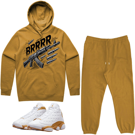 Wheat 13s Sneaker Outfit - Hoodie & Jogger Sweat Suit - Brrr