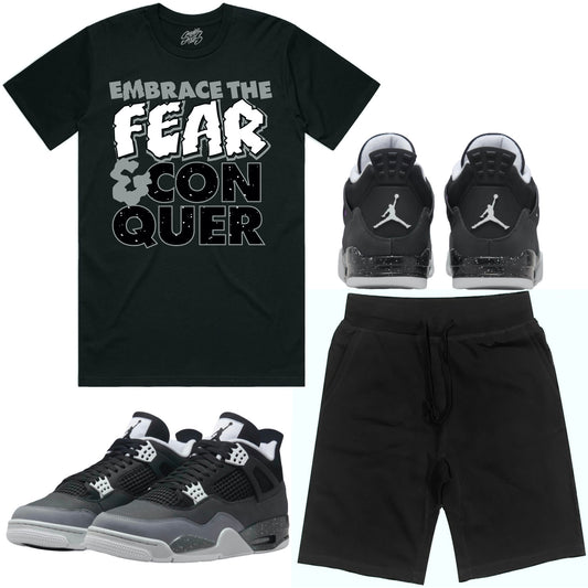 Fear 4s Sneaker Outfit - Shirt and Shorts - Embrace Fear