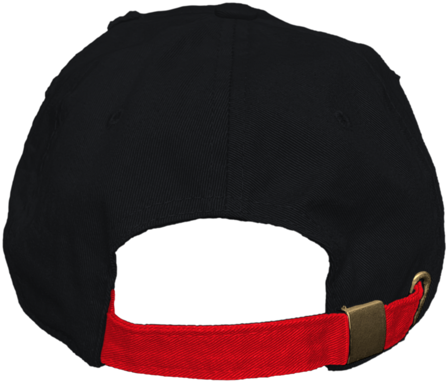 Blank Distressed Dad Hat Baseball Cap - 2Tone Black/Red