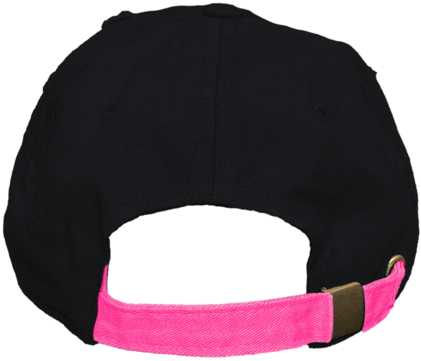 Blank Distressed Dad Hat Baseball Cap - 2Tone Black/Neon Pink