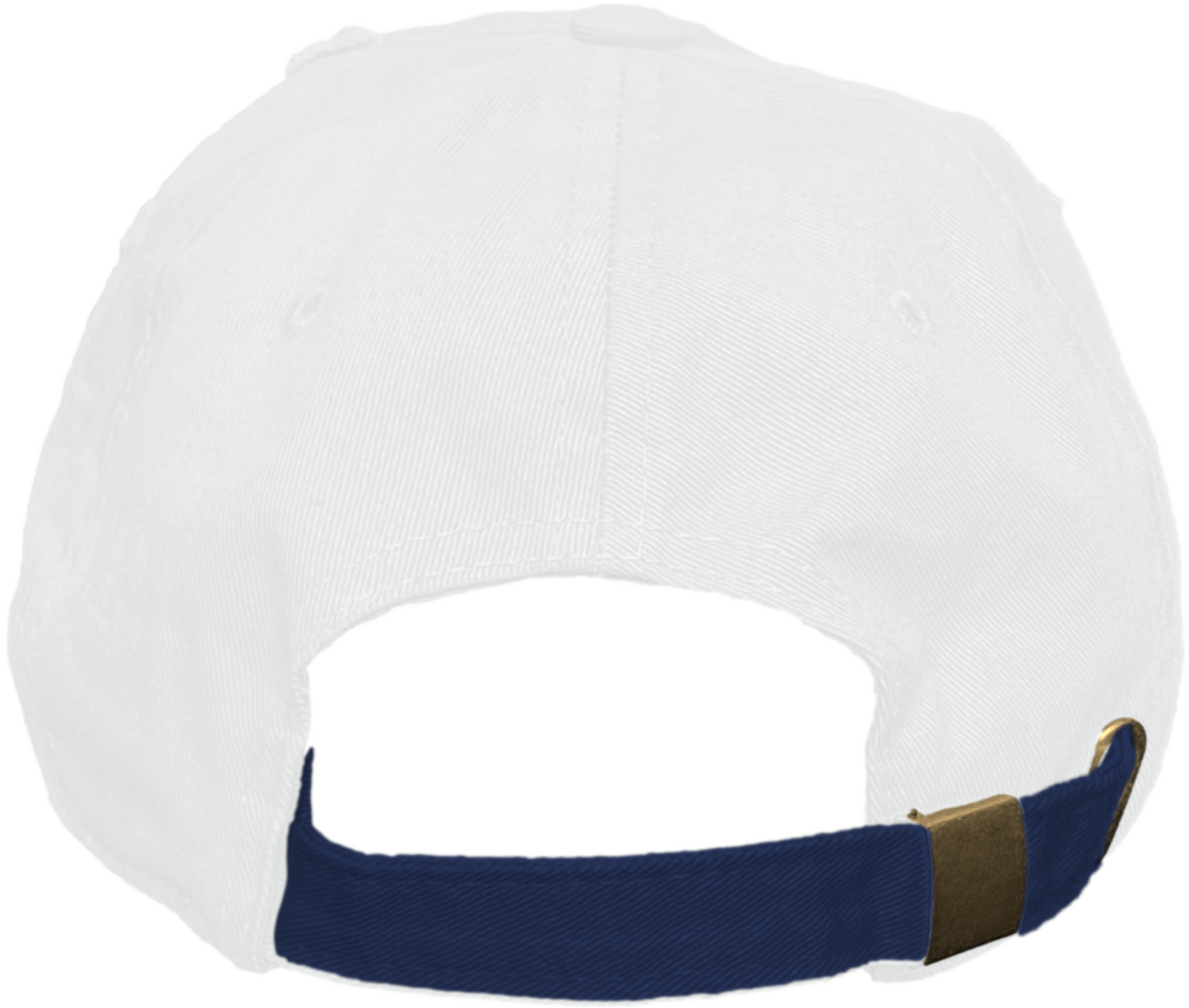 Blank Distressed Dad Hat Baseball Cap - 2Tone White/Navy Blue