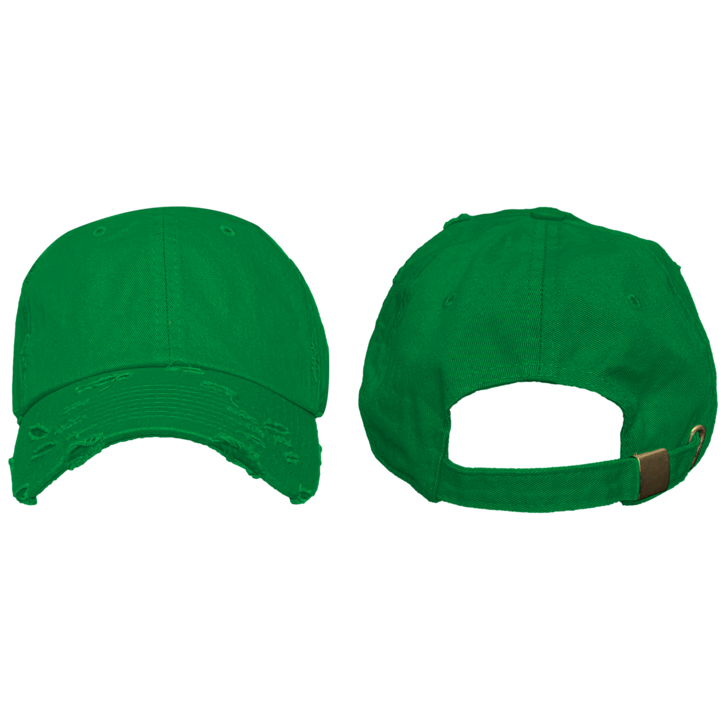 Blank Distressed Dad Hat Baseball Cap - Kelly Green