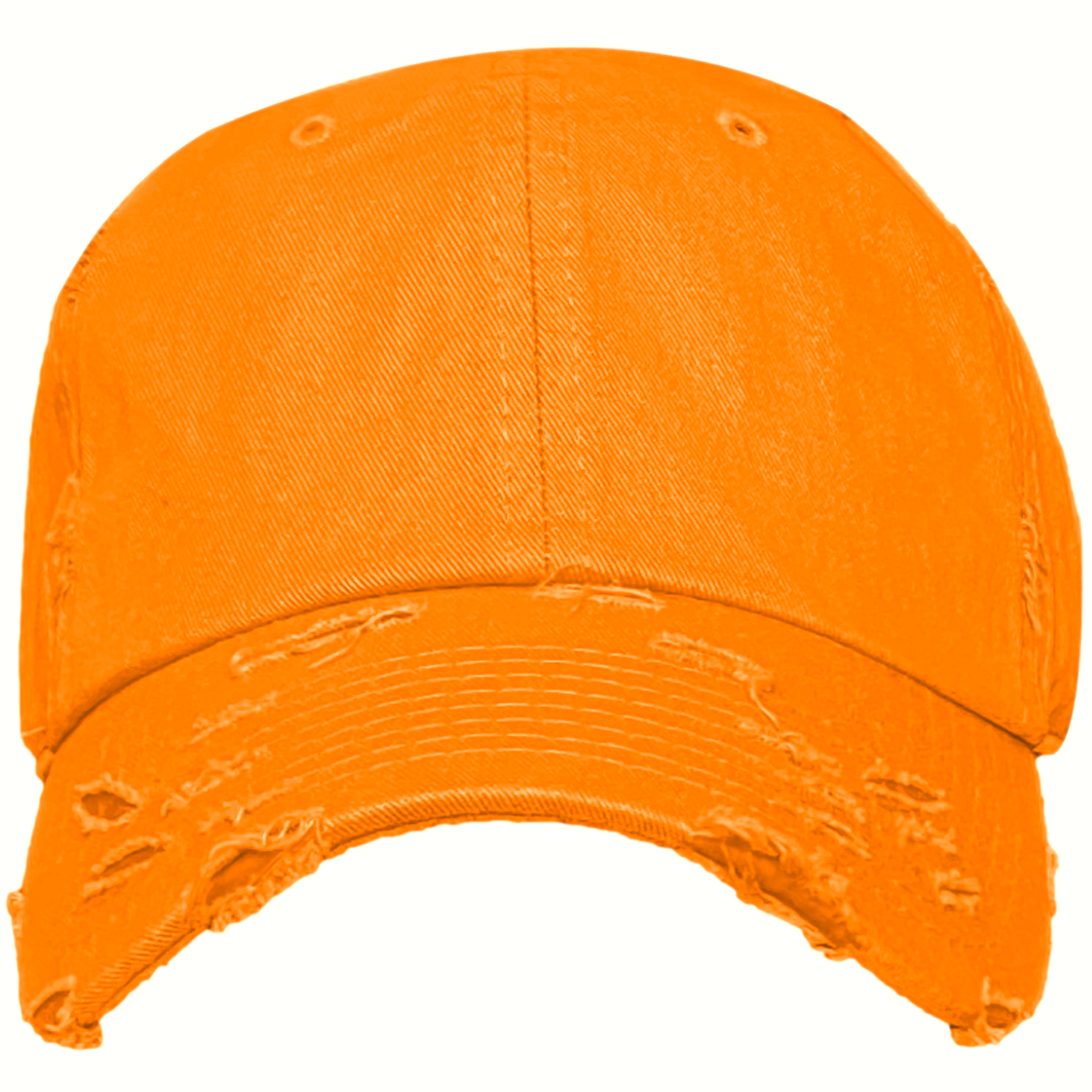 Blank Distressed Dad Hat Baseball Cap - Orange