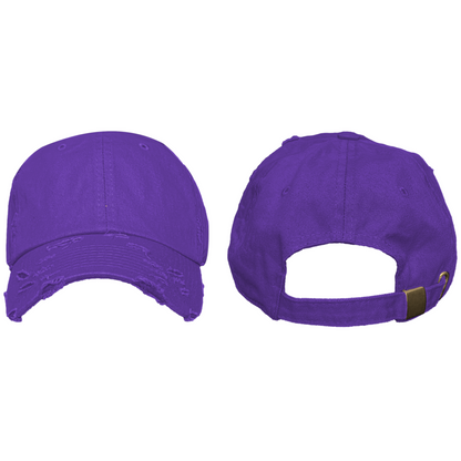 Blank Distressed Dad Hat Baseball Cap - Purple