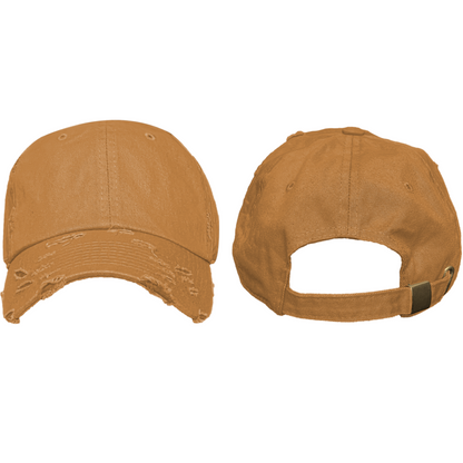 Blank Distressed Dad Hat Baseball Cap - Wheat