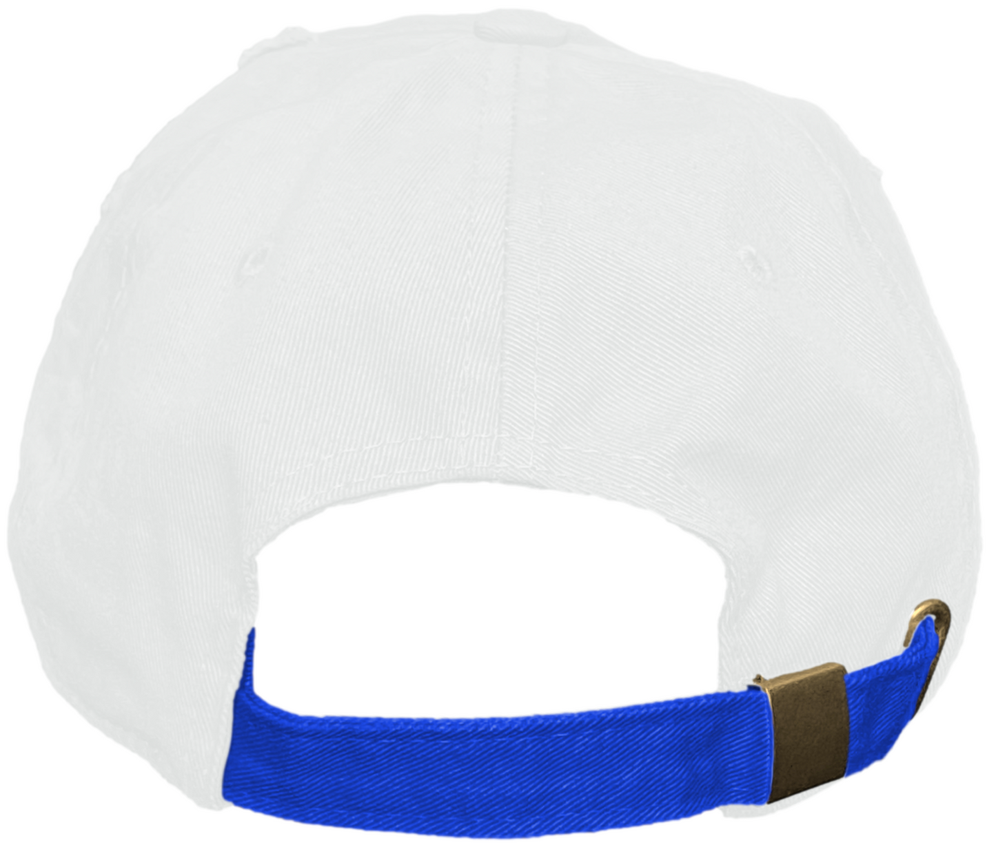 Blank Distressed Dad Hat Baseball Cap - 2T White/Royal Blue