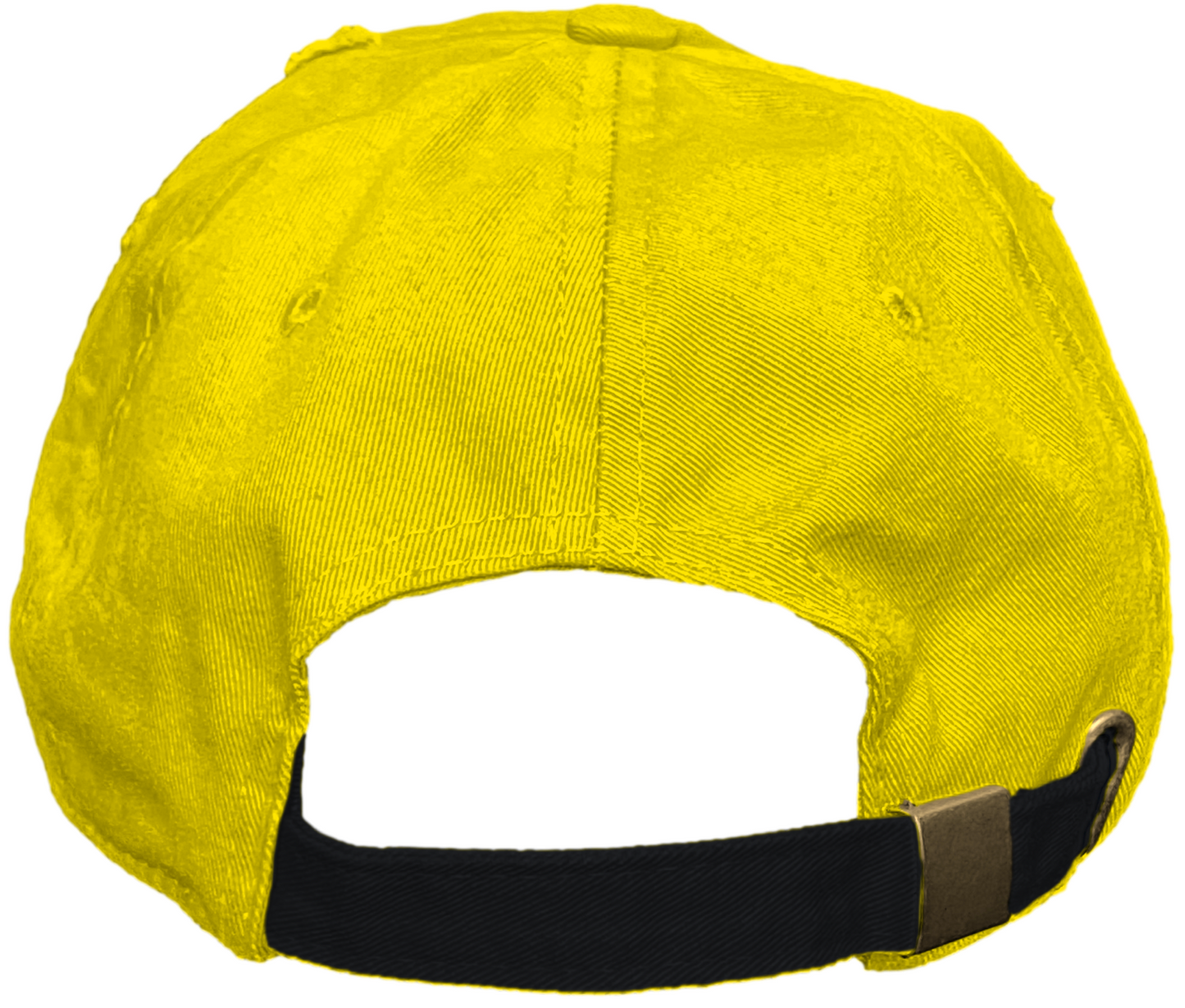 Blank Distressed Dad Hat Baseball Cap - 2T Yellow/Black