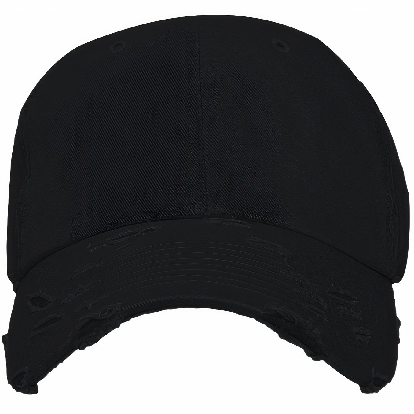 Blank Distressed Dad Hat Baseball Cap - Black