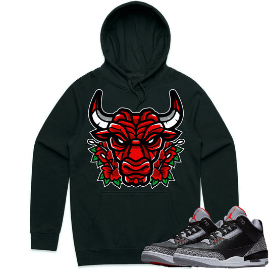 Black Cement 3s Hoodie to Match - Jordan 3 Sneaker Tees - Bully Roses