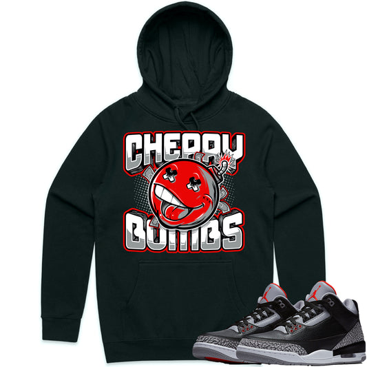 Black Cement 3s Hoodie to Match - Jordan 3 Sneaker Tees - Cherry Bombs