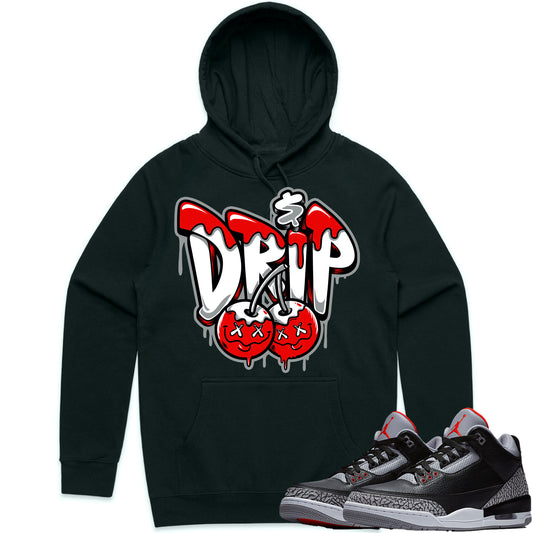 Black Cement 3s Hoodie to Match - Jordan 3 Sneaker Tees - Money Drip