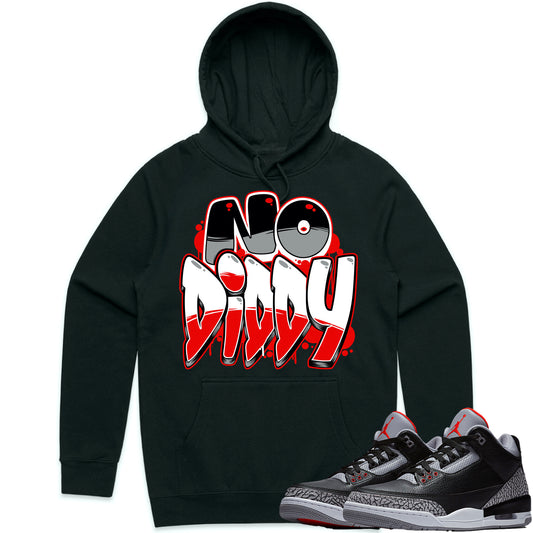 Black Cement 3s Hoodie to Match - Jordan 3 Sneaker Tees - NoDiddy