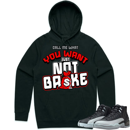 Wolf Grey 12s Hoodie to Match - Jordan 12 Baron Hoodie - Not Broke