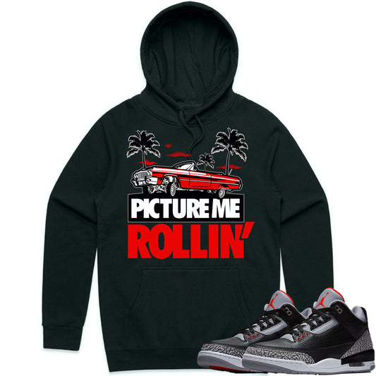 Black Cement 3s Hoodie to Match - Jordan 3 Sneaker Tees - PMR