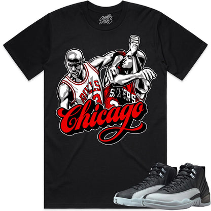 Wolf Grey 12s Shirt to Match - Jordan 12 Matching Sneaker Tees - Chicago