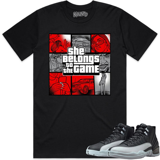 Wolf Grey 12s Shirt to Match - Jordan 12 Matching Sneaker Tees - Belong Game