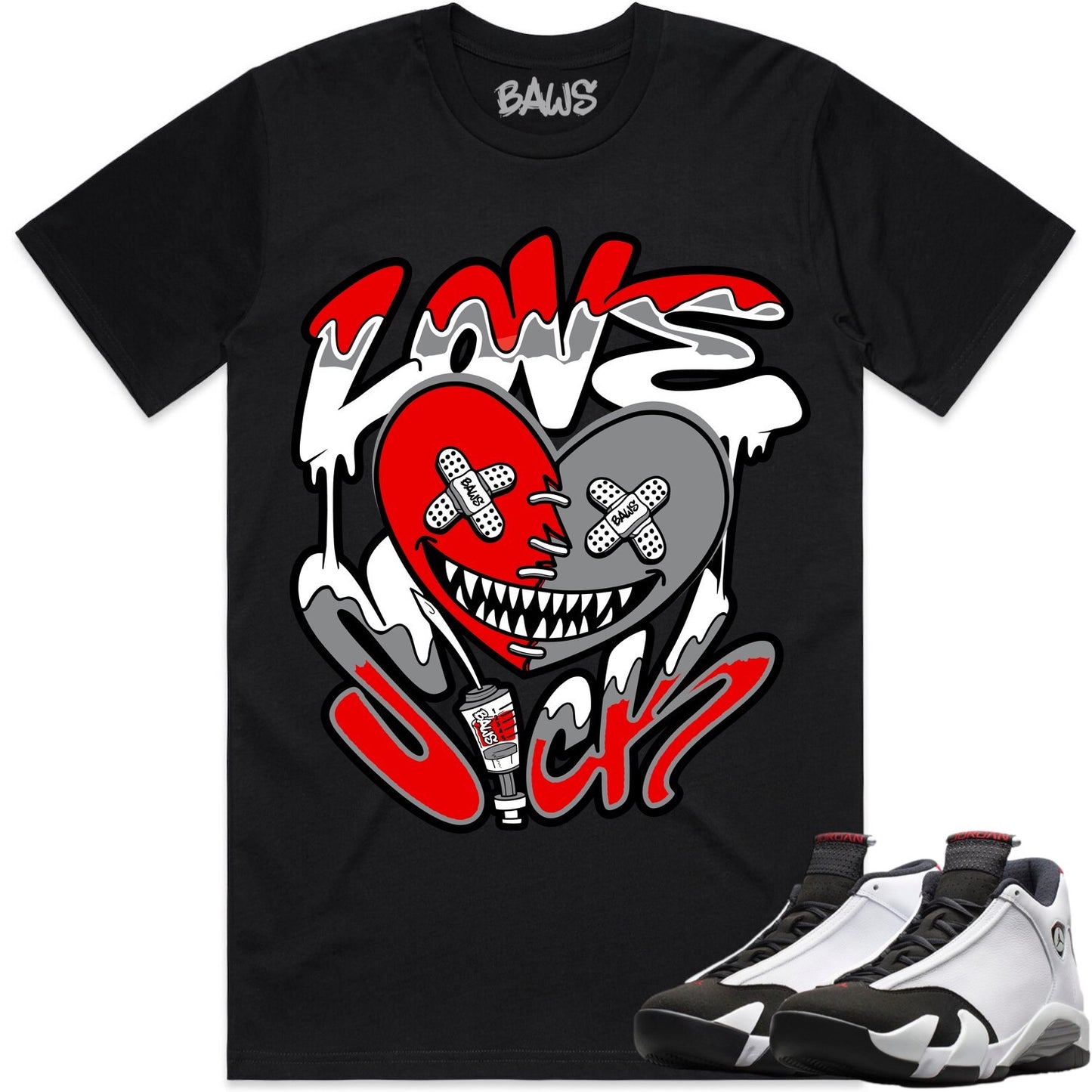 Black Toe 14s Shirt to Match - Jordan 14 Sneaker Tees - Love Sick Baws