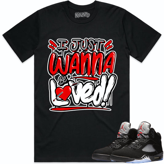 Black Metallic 5s Shirt to Match - Jordan 5 Sneaker Tees - Loved