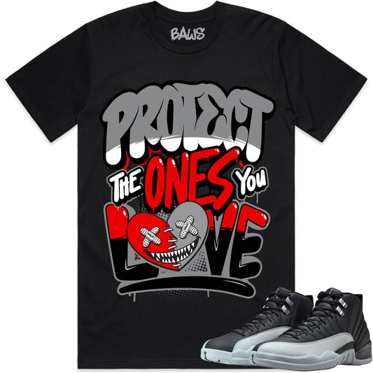 Wolf Grey 12s Shirt to Match - Jordan 12 Matching Sneaker Tees - Protect Baws