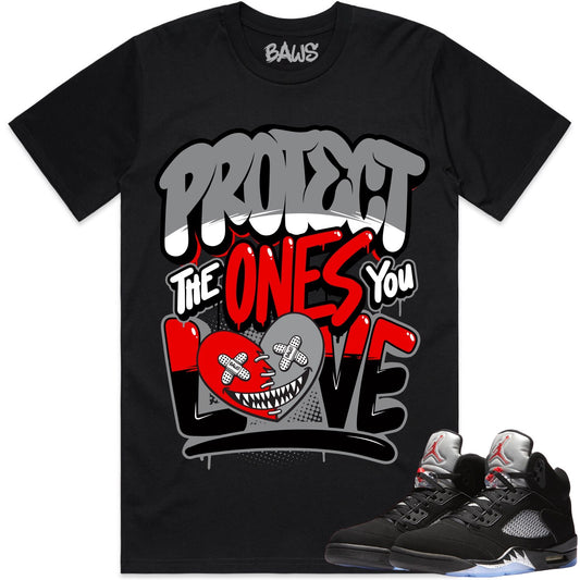 Black Metallic 5s Shirt to Match - Jordan 5 Sneaker Tees - Protect Baws