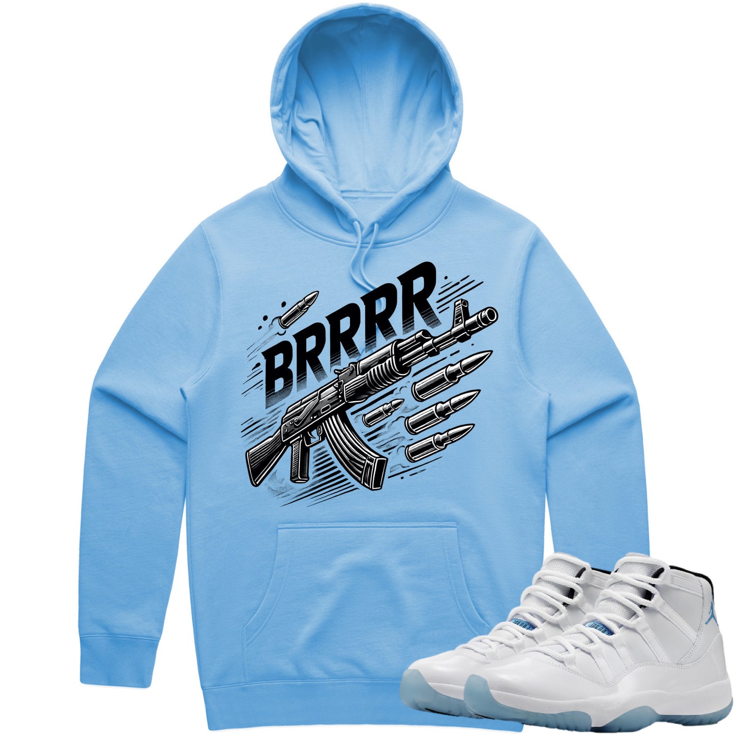 Jordan 11 Legend Blue Columbia 11s Hoodie to Match - Brrr