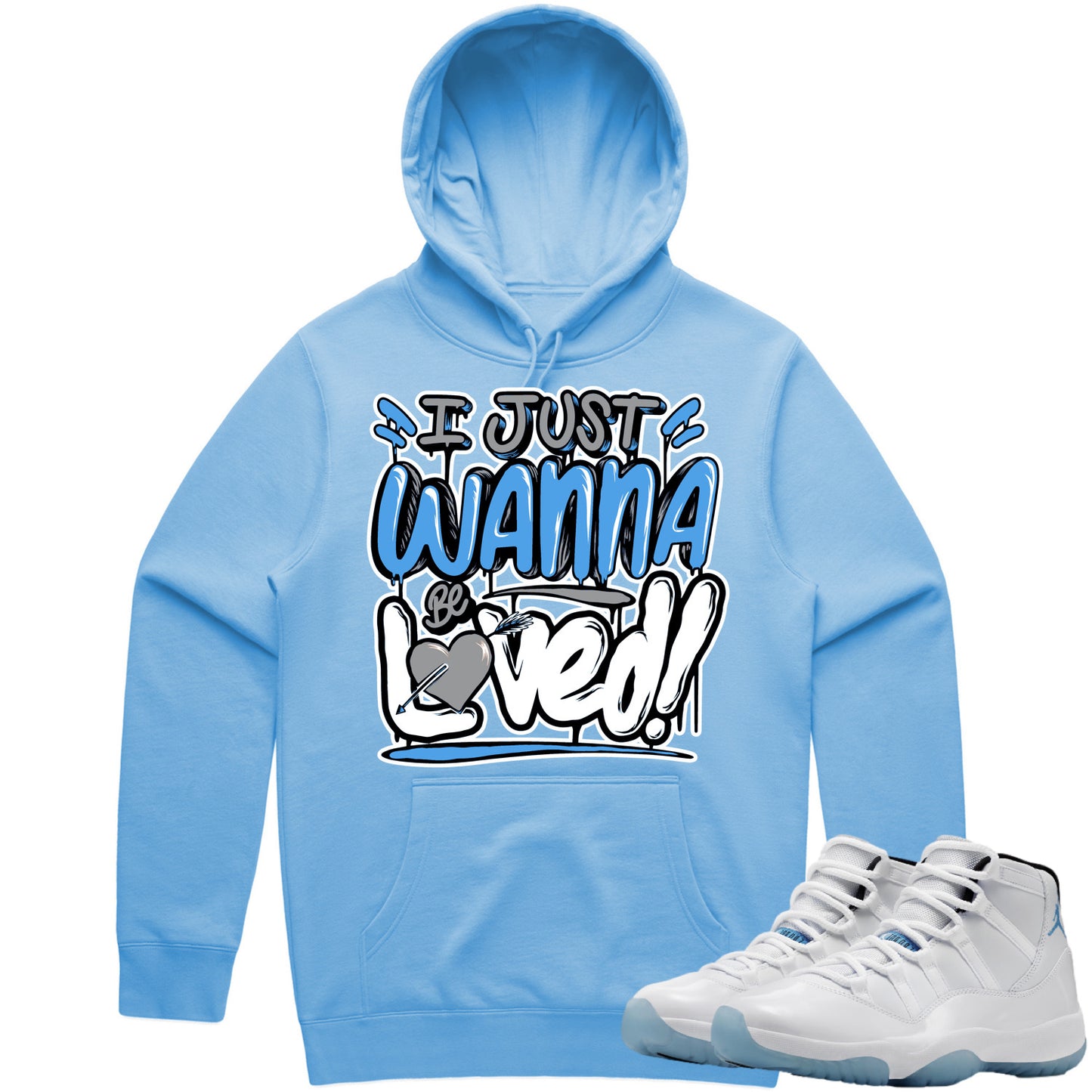 Jordan 11 Legend Blue Hoodie - Columbia 11s Hoodie to Match - Loved